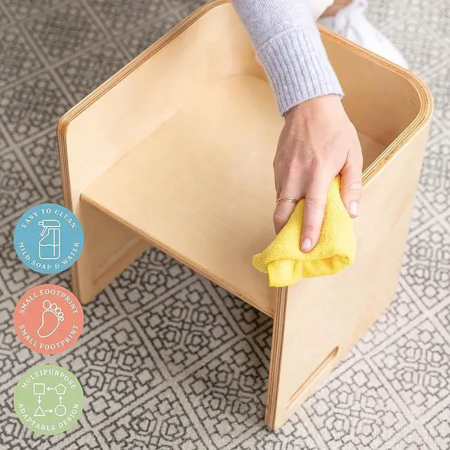 Alt view image 5 of 7 - ECR4Kids Bentwood Multipurpose Cube Chair, Kids Furniture, Natural