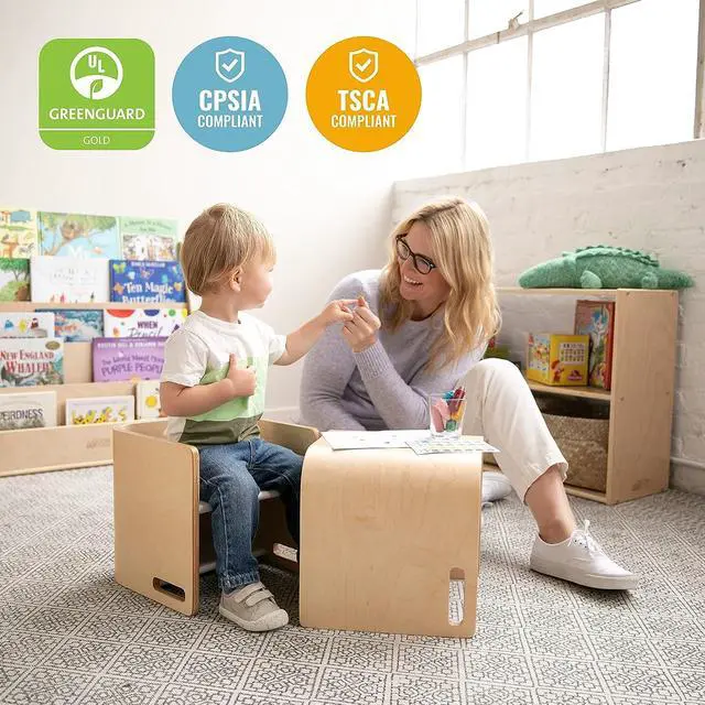Alt view image 6 of 7 - ECR4Kids Bentwood Multipurpose Cube Chair, Kids Furniture, Natural