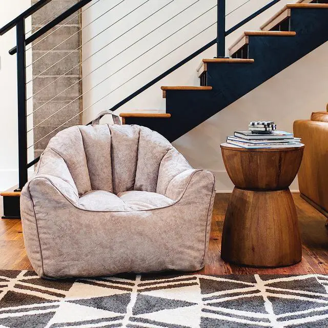 Alt view image 6 of 7 - Big Joe Hug Bean Bag Chair, Gray Hyde, Vegan Suede, 3 feet