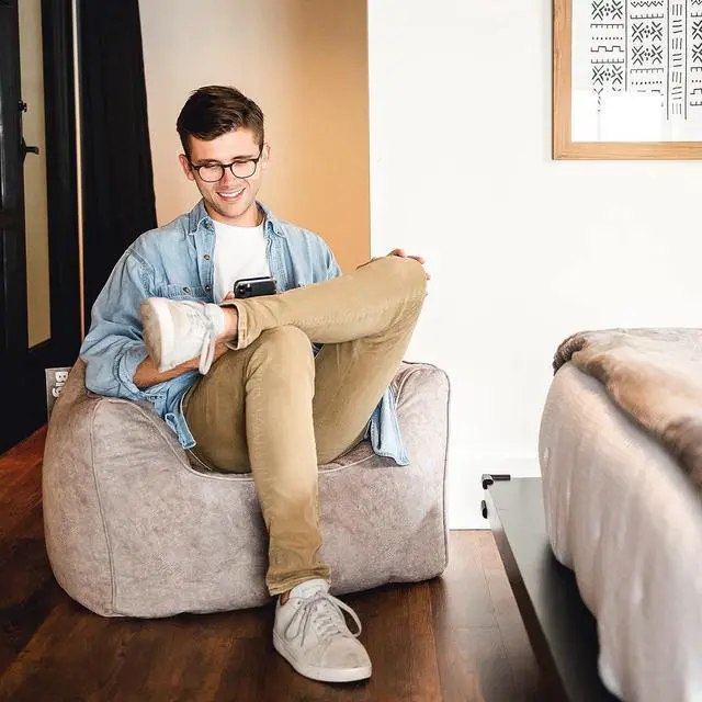 Alt view image 7 of 7 - Big Joe Hug Bean Bag Chair, Gray Hyde, Vegan Suede, 3 feet