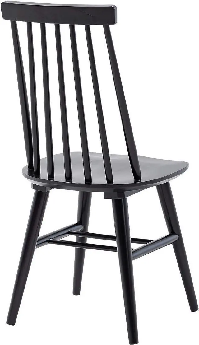 Alt view image 7 of 7 - DUHOME Dining Chairs Set of 2, Wood Dining Room Chairs Slat Back Kitchen Room Chair Windsor Chairs, Black