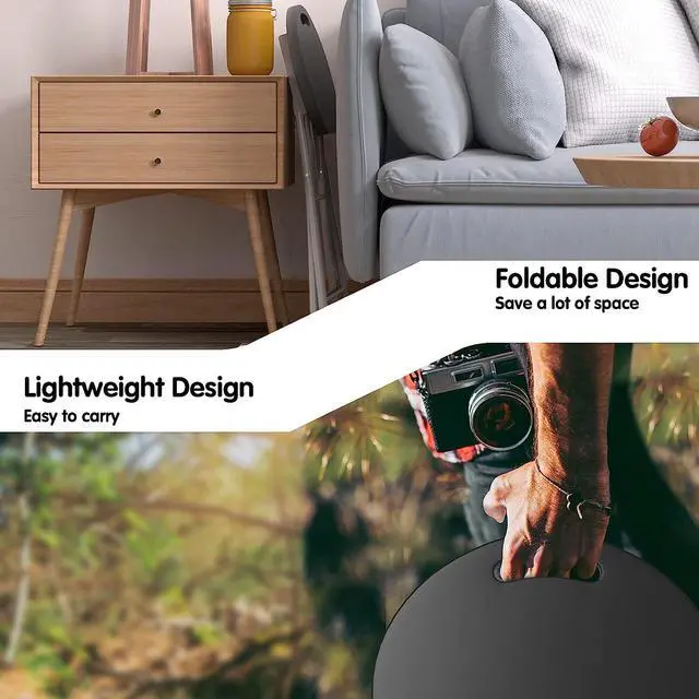 Alt view image 5 of 7 - GYMAX Folding Stool, 28in Portable Collapsible Bar Stool with Handle & Steel Frame, 330lbs Sturdy Foldable Lightweight Round Metal Chair for Outdoor/Indoor Kitchen Home Pub Bar, Assembly Free (1)