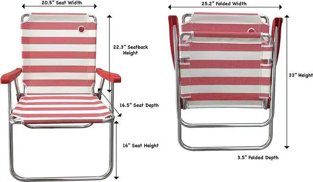 Alt view image 3 of 5 - OmniCore Designs New Standard Folding Chair (2 Pack) - Red/White