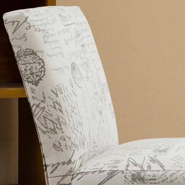 Alt view image 4 of 5 - Roundhill Furniture Botticelli Fabric Armless Contemporary Accent Chair, Script Print