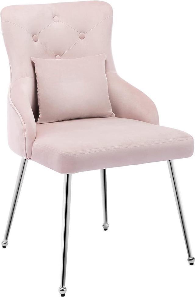 Pink tufted dining chair hot sale