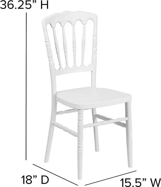 Alt view image 4 of 7 - Flash Furniture HERCULES Series White Resin Stacking Napoleon Chair, Welcome to consult