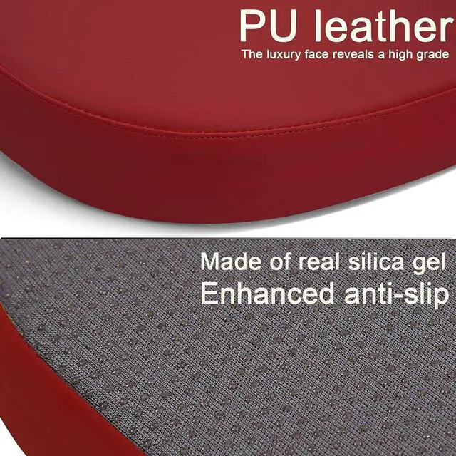 Alt view image 6 of 6 - BUYUE 14" Metal Chair Cushions with Magnetic Set of 4, Luxury PU Leather Waterproof Anti-Slip Seat Pads for Kitchen Cafe Dining Bistro Stackable Chairs (U-Shape, Red, 4), Welcome to consult