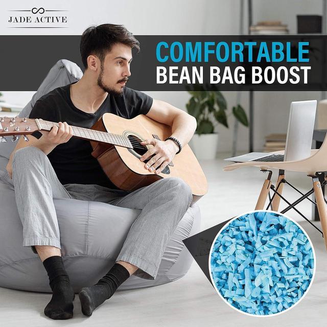 kolitt Jade Active Bean Bag Filler, 10 lbs Premium Bean Bag Booster Shredded Memory Foam, Soft Stuffing for Dog Bed or Couch Cushion, Filling Even for Artwor