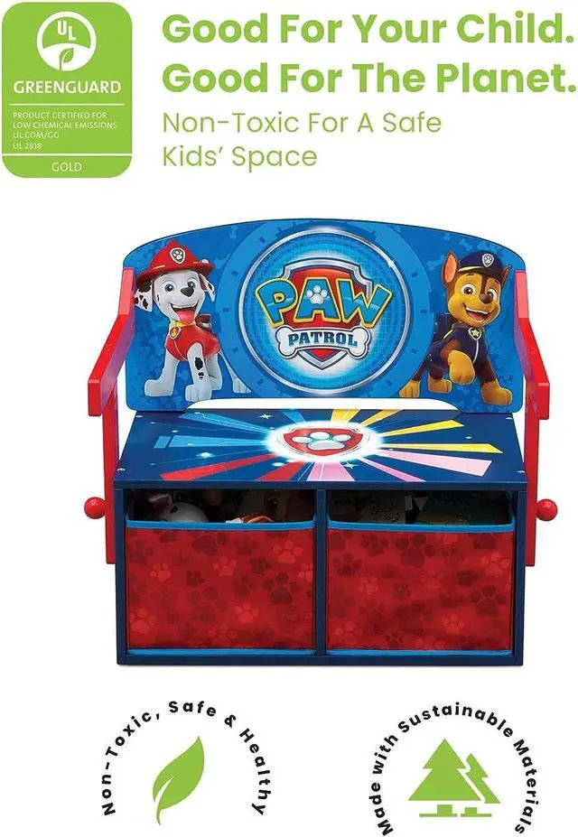 Alt view image 5 of 7 - Delta Children Kids Convertible Activity Bench - Greenguard Gold Certified, Nick Jr. PAW Patrol, Welcome to consult