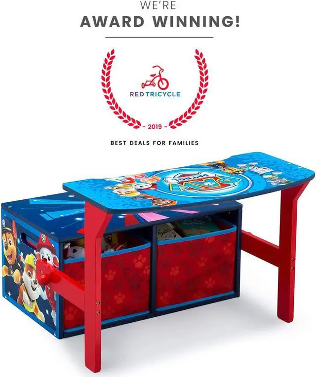 Alt view image 6 of 7 - Delta Children Kids Convertible Activity Bench - Greenguard Gold Certified, Nick Jr. PAW Patrol, Welcome to consult