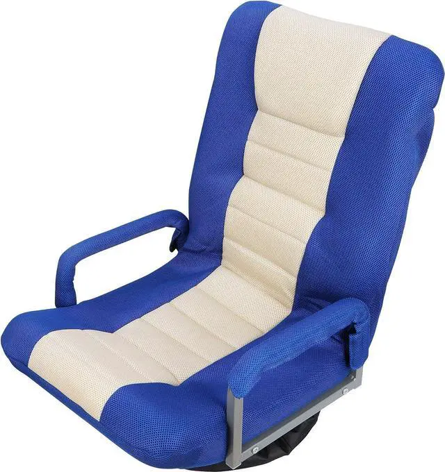 Alt view image 7 of 7 - ZENY Swivel Gaming Chair 360 Degree Multipurpose Floor Chair with Armrest, Adjustable 5 Positions Folding Lazy Sofa Lounger Chairs for TV, Reading, Playing Video Games