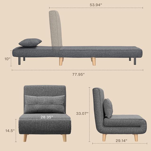 Aiho Modern Comfort Backrest Loveseat Sofa with Sturdy Wood Legs