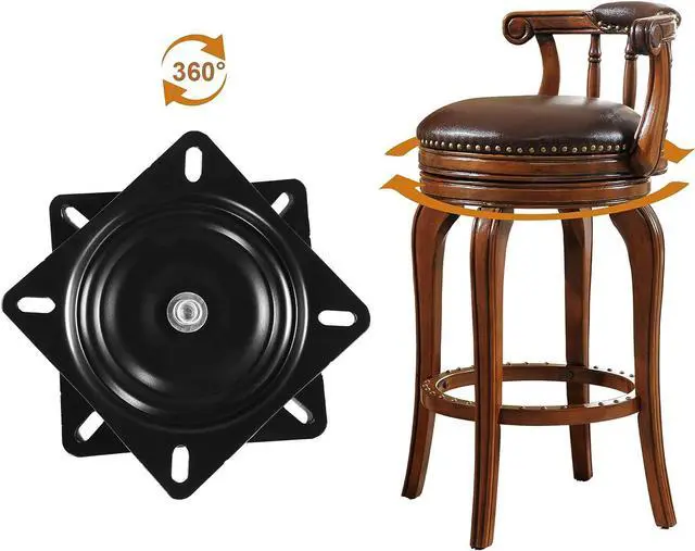 Alt view image 5 of 5 - Frassie 2 Pack 8 Inch Bar Stool Chair Swivel Plate Replacement, 360 Degree Swivel Square Heavy Duty Turntable for Recliner Chair