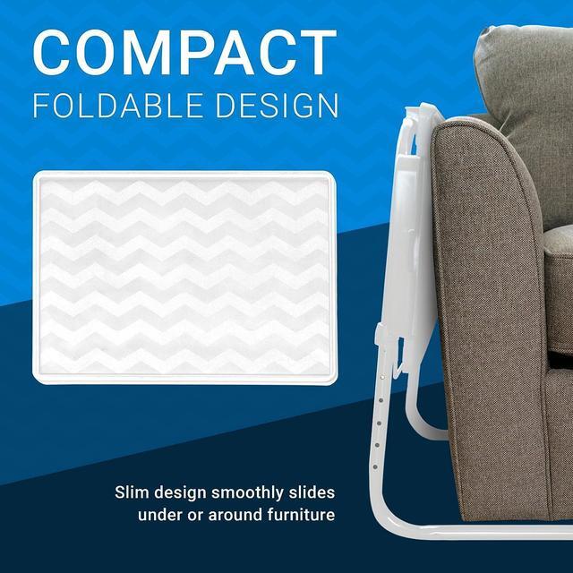 Alt view image 6 of 7 - Table Mate II TV Tray Table - Folding TV Dinner Table, Couch Table Trays for Eating Snack Food, Stowaway Laptop Stand, Portable Bed Dinner Tray - Adjustable TV Table with 3 Angles, Cup Holder, Black