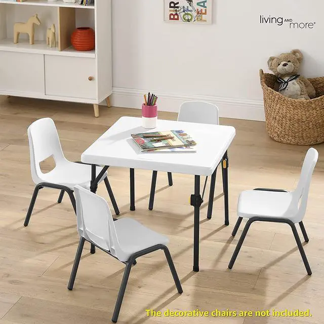 Alt view image 2 of 5 - Living & More 24inch Kids Square Folding Table, Light Weight, No Assembly, Toddler
