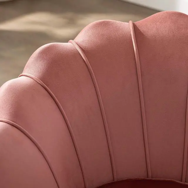 Alt view image 6 of 7 - DAGONHIL Pink Velvet Accent Chair for Living Room, Lounge Chair for Bedroom with Gold Metal Legs, Vanity Chair for Makeup Room, Dusty Pink, Welcome to consult