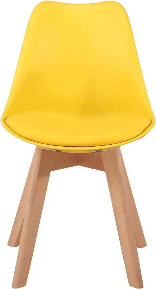Alt view image 4 of 7 - NOBPEINT Mid Century Modern Kitchen and Dining Room Chair, Set of 2 (Vitality Yellow)