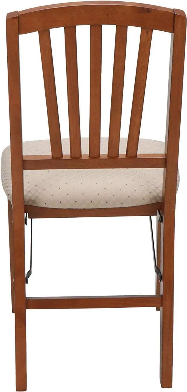 Alt view image 7 of 7 - Stakmore Slat Back Folding Chair Finish, Set of 2, Cherry