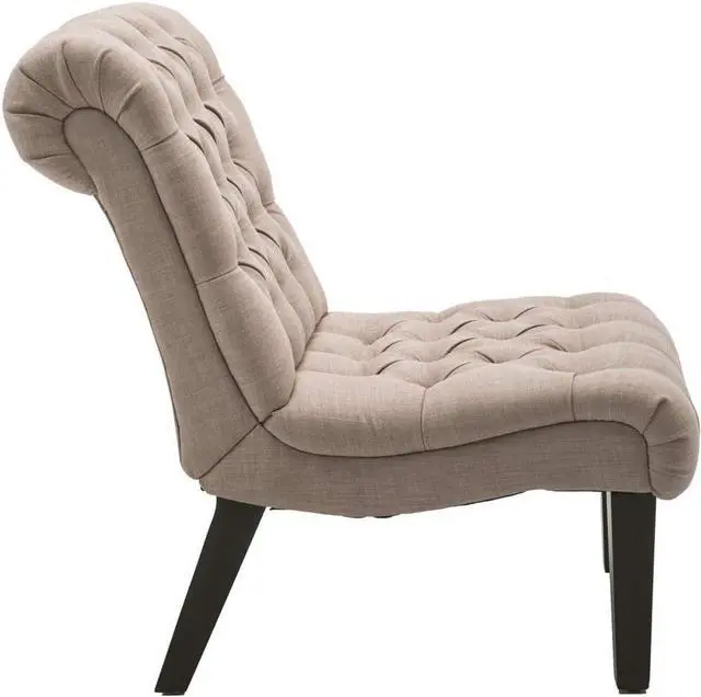 Alt view image 7 of 7 - Armless Modern Accent Chairs for Living Room, Khaki Fabric