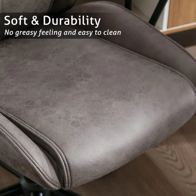 Alt view image 5 of 7 - BOWTHY Executive Chair Mid Century Office Modern Chair, 55° RecliningHigh Back Desk Chair with Wheels, Adjustable Office Chair, Grey Office Chair, Swivel Chair 330lbs, Computer Chair for Adult