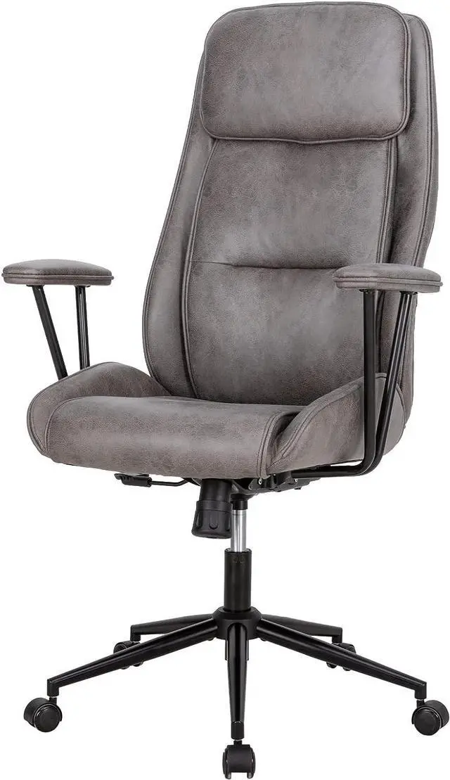 Alt view image 7 of 7 - BOWTHY Executive Chair Mid Century Office Modern Chair, 55° RecliningHigh Back Desk Chair with Wheels, Adjustable Office Chair, Grey Office Chair, Swivel Chair 330lbs, Computer Chair for Adult