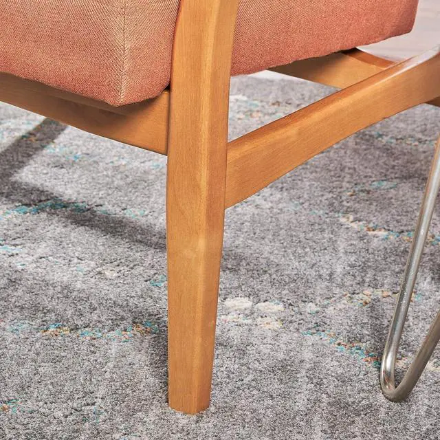 Alt view image 7 of 7 - Christopher Knight Home Brayden Fabric Club Chair, Orange 28.25D x 25.25W x 31.25H in