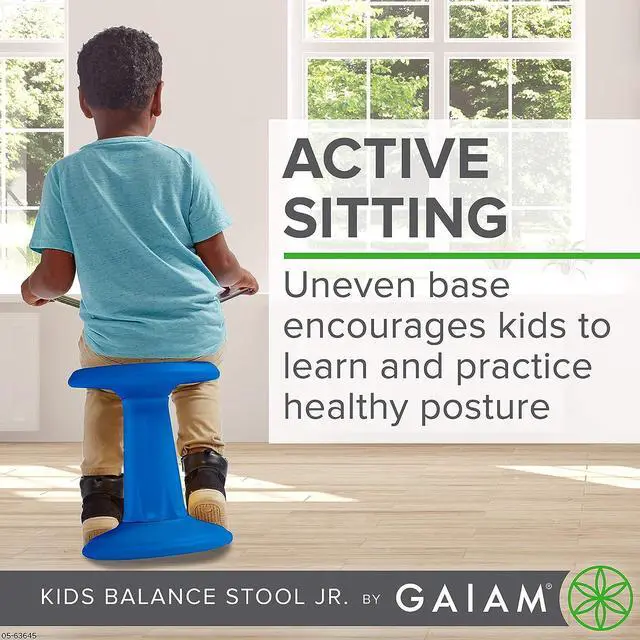 Alt view image 4 of 5 - Gaiam Kids Wobble Stool Desk Chair - Alternative Flexible Seating Balance Wiggle Chair | ADHD Sensory Fidget Core Rocker Child Seat Elementary School Classroom Furniture for Student, Toddler, Ages 5-8