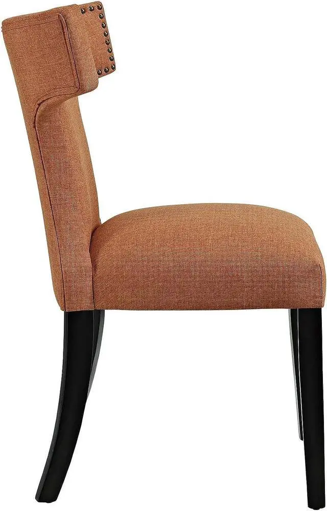 Alt view image 3 of 4 - Modway Curve Mid-Century Modern Upholstered Fabric with Nailhead Trim in Orange, One Chair
