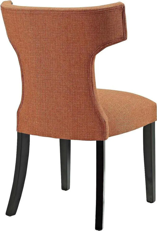Alt view image 4 of 4 - Modway Curve Mid-Century Modern Upholstered Fabric with Nailhead Trim in Orange, One Chair