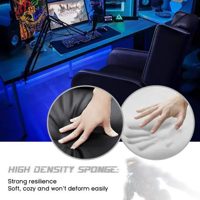 Alt view image 4 of 7 - LEMBERI Gaming Recliner Chair for Adults, PU Leather Home Theater Seating Video Game Chairs for Living Room Ergonomic Racing Style Single Movie Gamer Lounge Sofa Grey