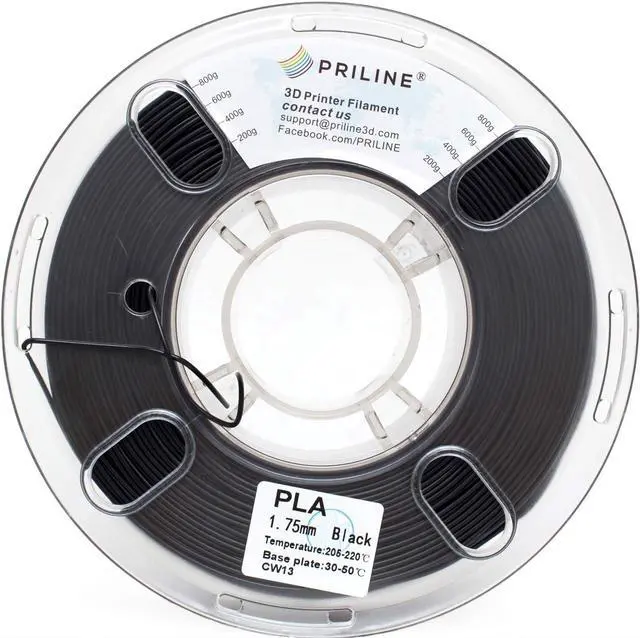 Alt view image 4 of 7 - PLA Filament 1.75mm, PRILINE PLA 3D Printer Filament, 1kg Spool (2.2lbs) 3D Printing Filament Fits for Most 3D Printers, Dimensional Accuracy +/- 0.02mm,Black