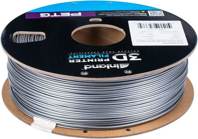 Alt view image 6 of 7 - Inland 1.75mm Silver PETG 3D Printer Filament, Dimensional Accuracy +/- 0.03 mm - 1kg Spool (2.2 lbs), Welcome to consult
