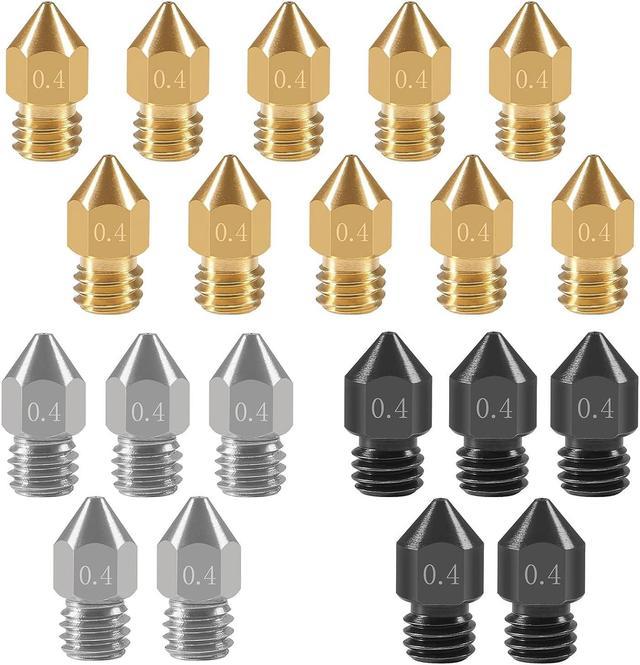 Hardened Steel Nozzle 0.4 mm/ 1.75 mm 3D Printer MK8 Nozzles Tool High  Temperature Wear Resistant Compatible with Makerbot, Creality CR-10 All  Metal