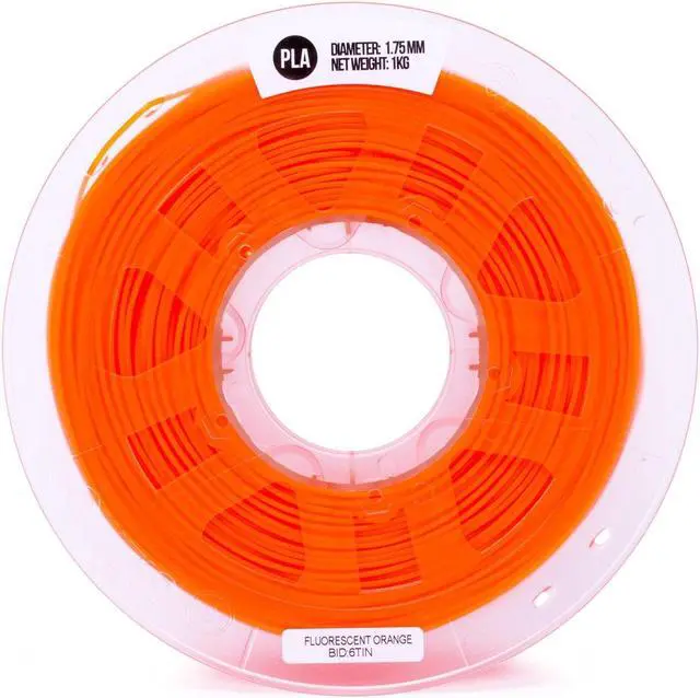 Alt view image 2 of 7 - Gizmo Dorks 1.75mm PLA Filament 1kg for 3D Printers, Fluorescent Orange, Glows Under UV Light