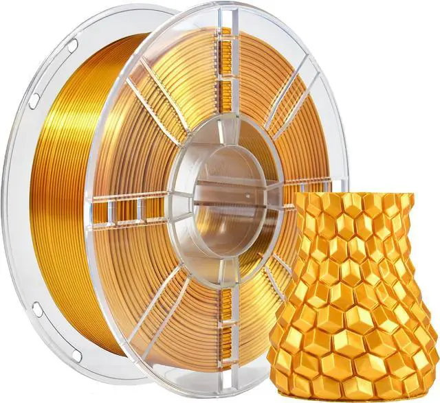 Main image of iBOSS PLA Plus (PLA+) 3D Printer Filament 1.75mm,1kg Spool (2.2lbs) Silk Shiny Filament 3D Printing Filament,Dimensional Accuracy +/- 0.02mm,PLA Pro 3D Filament,Fit Most FDM Printer(Slik Gold)