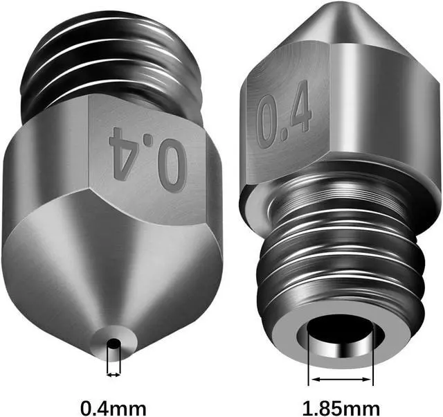 Alt view image 2 of 7 - [5pcs/Pack] Hardened Steel Tool High Temperature Pointed Wear Resistant Nozzles 0.4 mm/1.75 mm 3D Printer Compatible with Makerbot, Creality CR-10 All Metal Hotend, Ender 3/ Ender3 pro, Prusa i3