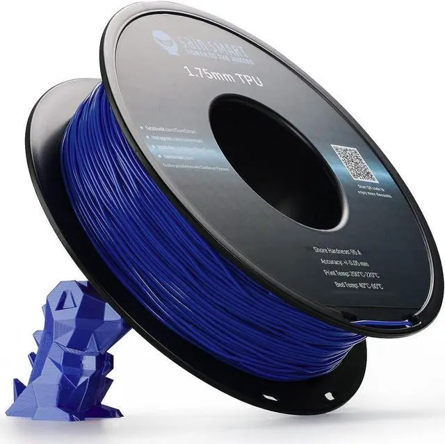 Alt view image 7 of 7 - SainSmart 1.75mm Flexible TPU 3D Printer Filament 800g Solid Color, Dimensional Accuracy +/- 0.05 mm (Galaxy Blue)