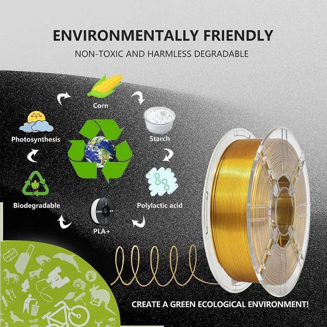 Alt view image 5 of 7 - iBOSS PLA Plus (PLA+) 3D Printer Filament 1.75mm,1kg Spool (2.2lbs) Silk Shiny Filament 3D Printing Filament,Dimensional Accuracy +/- 0.02mm,PLA Pro 3D Filament,Fit Most FDM Printer(Slik Gold)