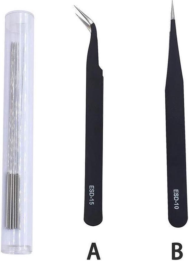 Alt view image 2 of 5 - Feill 3D Printer Nozzle Cleaning Kit Including 10 Pcs Needles Cleaner (2 x 0.2mm, 3 x 0.3mm, 3 x 0.4mm, 2 x 0.5mm) and 2 Pcs Tweezers Cleaner, Stainless Steel Nozzle Cleaning Tool Kit - Set of 12