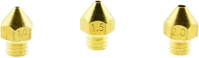 Main image of 3qty 3D Printer Larger Size Brass Extruder Mk7 Mk8 Nozzles 1.0mm 1.5mm for 1.75mm Filament 2.0mm for 3.0mm Filament, Welcome to consult