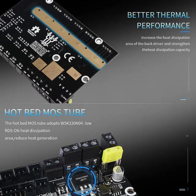 Alt view image 4 of 6 - BIGTREETECH Upgrade Ender 3 Motherboard Silent Control Board SKR Mini E3 V2.0 32Bit with TMC2209 UART Stepper Driver 3D Printer Parts for Creality Ender3