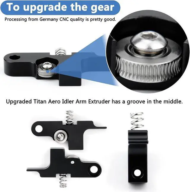 Alt view image 4 of 7 - Upgrade Idler Arm All Metal Bimetal Heatbreak Nickel Plated Copper Heater Block Nozzles 0.4mm Compatible with Artillery Sidewinder X1 X2 Genius Titan Extruder Volcano Hotend Parts 3D Printer