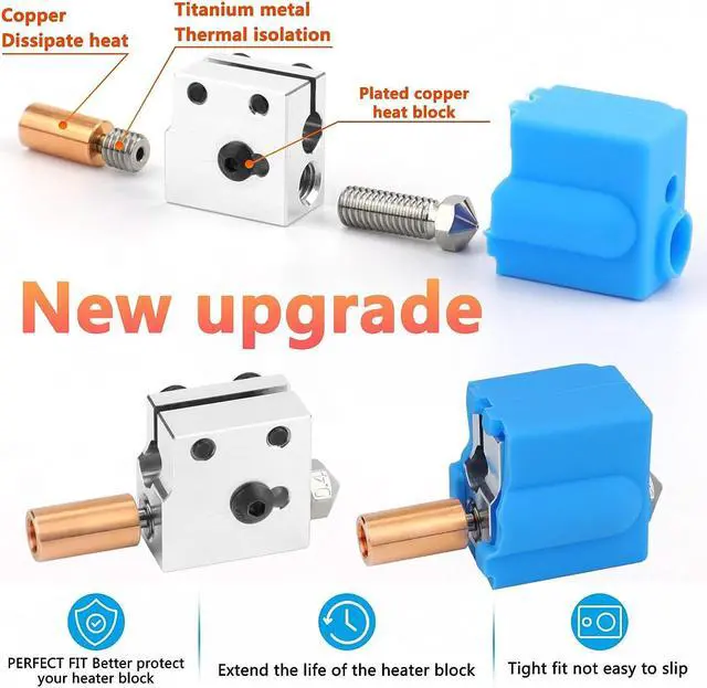 Alt view image 5 of 7 - Upgrade Idler Arm All Metal Bimetal Heatbreak Nickel Plated Copper Heater Block Nozzles 0.4mm Compatible with Artillery Sidewinder X1 X2 Genius Titan Extruder Volcano Hotend Parts 3D Printer