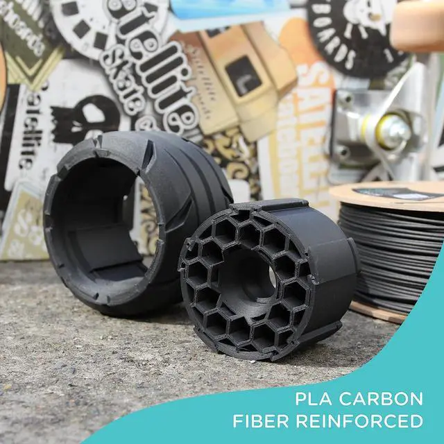 Alt view image 2 of 7 - Polymaker Carbon Fiber PLA Filament 1.75mm, Carbon Fiber Reinforced 3D Printer PLA Filament 1kg - PolyLite 1.75mm Carbon Fiber 3D Printing PLA Filament Strong & Easy to Print & Matte PLA-CF