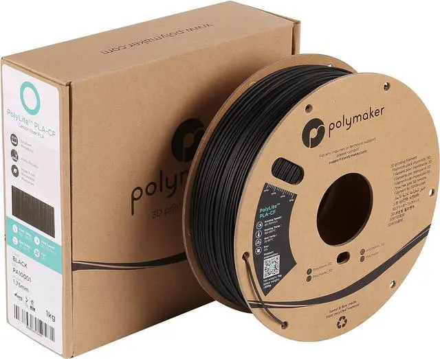 Alt view image 3 of 7 - Polymaker Carbon Fiber PLA Filament 1.75mm, Carbon Fiber Reinforced 3D Printer PLA Filament 1kg - PolyLite 1.75mm Carbon Fiber 3D Printing PLA Filament Strong & Easy to Print & Matte PLA-CF