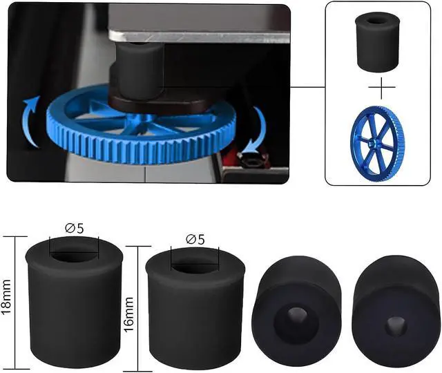 Alt view image 7 of 7 - IdeaFormer Upgraded 4pcs Blue Aluminum Hand Twist Leveling Nut,4pcs 20mmSprings,4pcs Screws, 4pcs Heatbed Silicone Leveling Column Mounts for Ender 3/3 Pro/3v2 3D Printer, Welcome to consult
