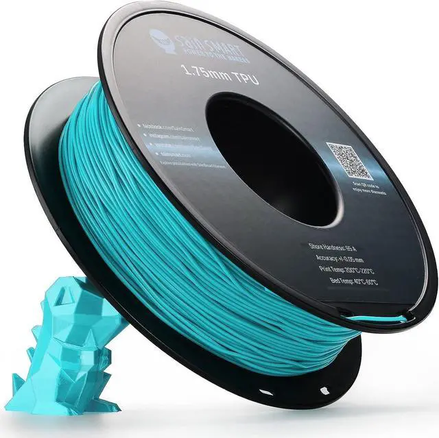 Alt view image 7 of 7 - SainSmart Neon Color TPU, 1.75mm Flexible TPU 3D Printer Filament 800g, Dimensional Accuracy +/- 0.05 mm, Neon Cyan, Welcome to consult