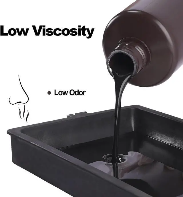 Alt view image 4 of 7 - 3D Printer Resin,10K Art-Engineering Toughness Non-Brittle New ABS-Like Resin for UV-Curing Photopolymer Rapid High Precision Low Odor LCD DLP SLA 405nm Resin (Black, 1000g)