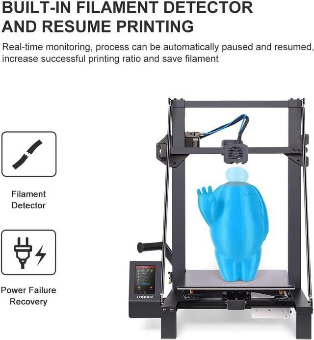 Alt view image 6 of 7 - Longer LK5 Pro 3D Printer, Large Build Size 11.8''(L) x11.8''(W) x15.7''(H), 90% Pre-Assembled, Silent Motherboard, FDM 3D Printers for DIY Home and School Printing, Welcome to consult