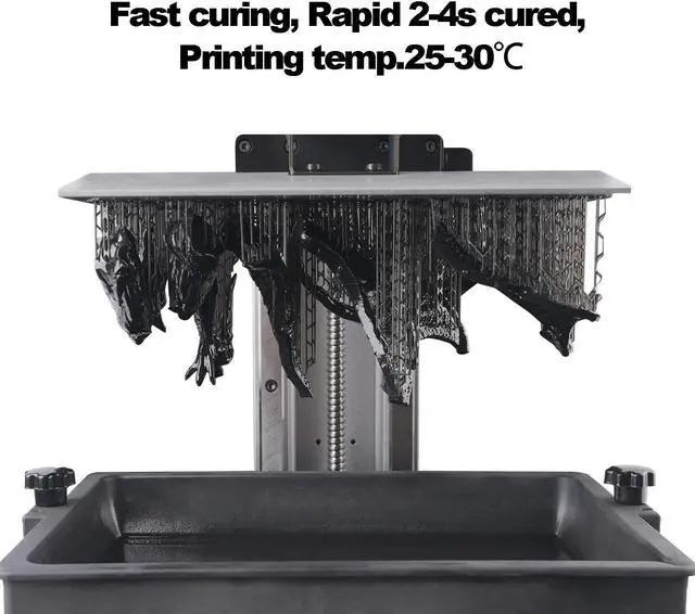 Alt view image 5 of 7 - 3D Printer Resin,10K Art-Engineering Toughness Non-Brittle New ABS-Like Resin for UV-Curing Photopolymer Rapid High Precision Low Odor LCD DLP SLA 405nm Resin (Black, 1000g)